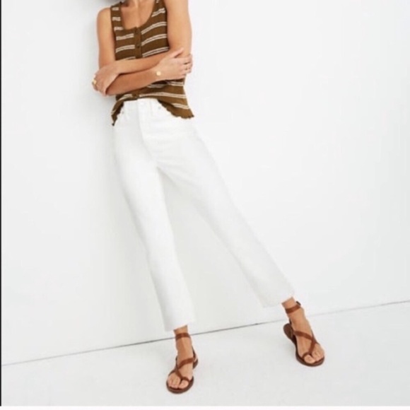 Madewell Denim - Madewell high rise slim crop jeans white like-new